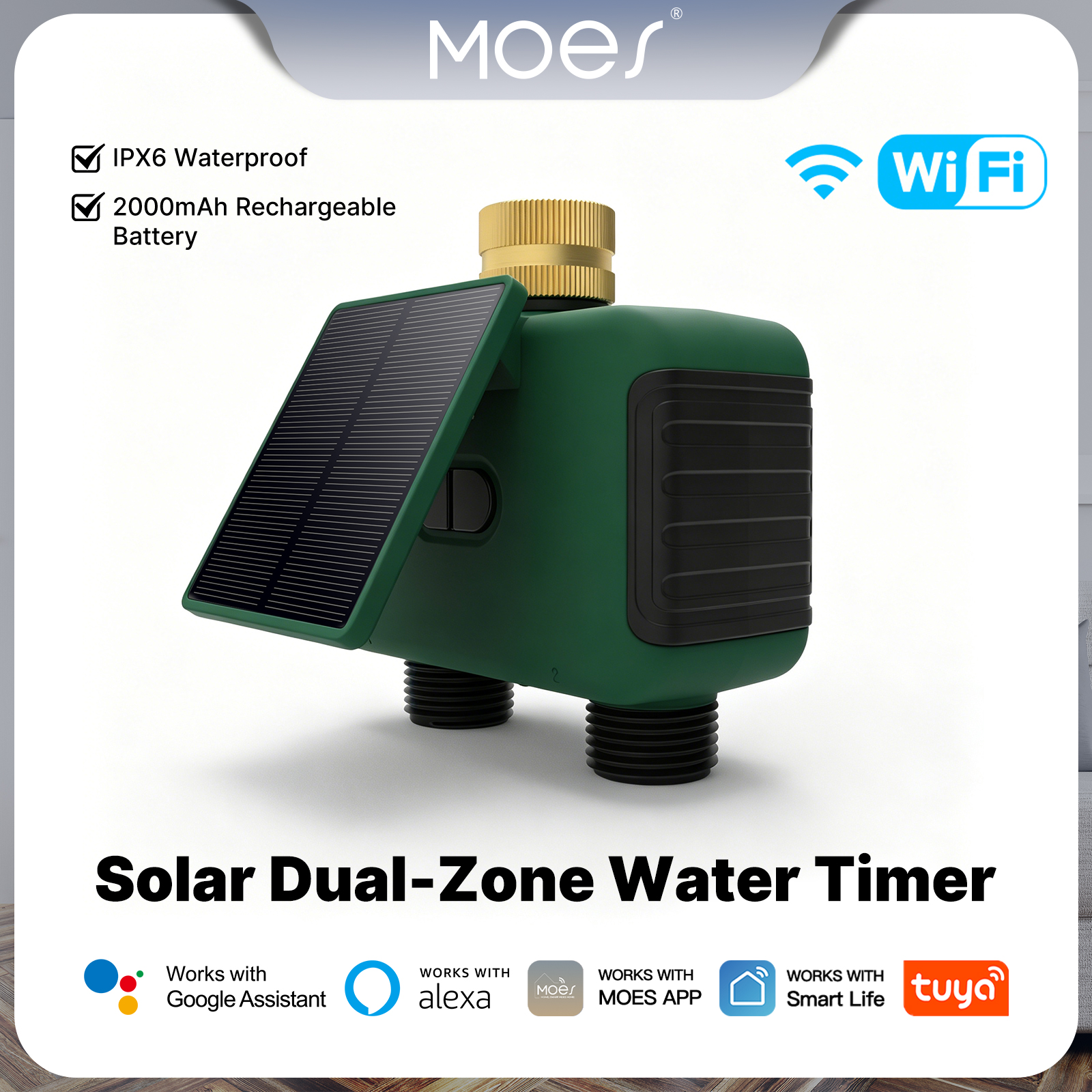 Timer Dual Outlet - MOES Tuya WiFi Smart Solar Dual
