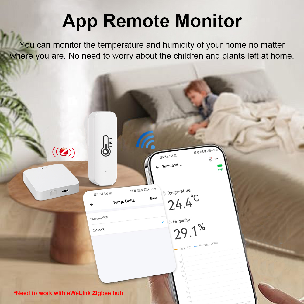 Ewelink ZigBee Smart Temperatu - Digital Hygrometer Probe ulasan dan harga