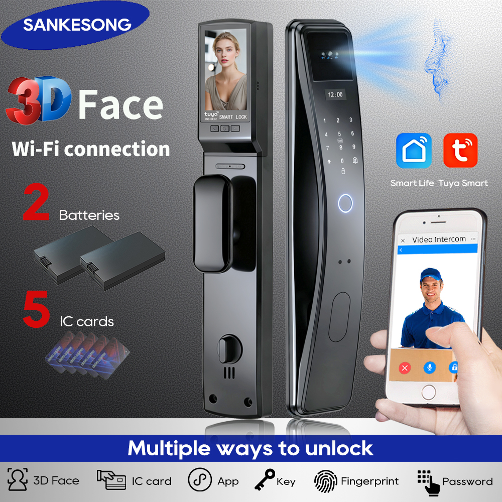 SANKESONG Tuya Smart 3D Face D - Glass Door Hinge ulasan dan harga