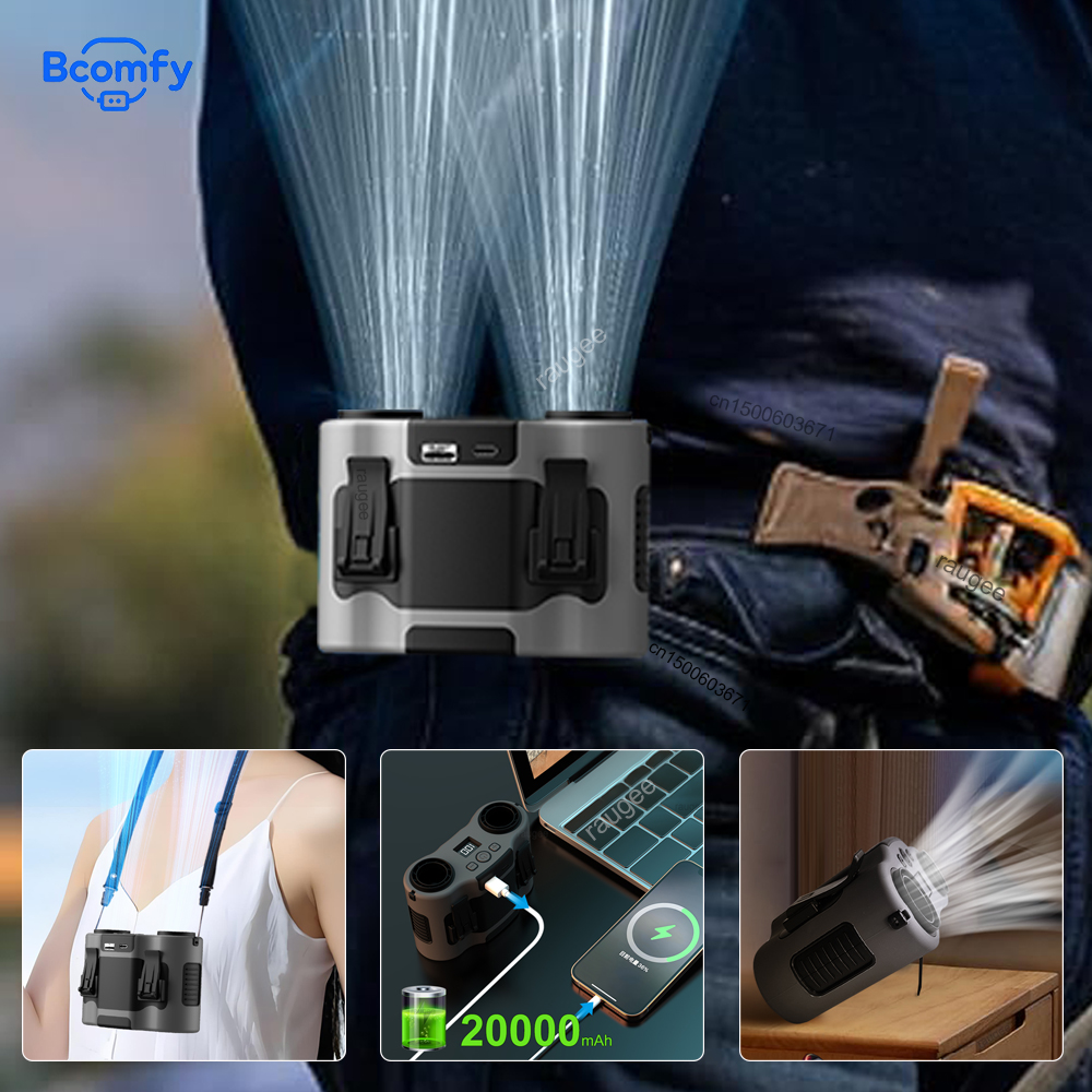 20000mAh Waist Fan Portable Ou - Timer Dual Outlet ulasan dan harga