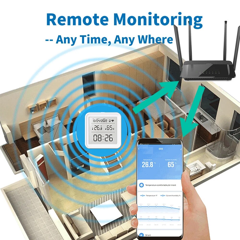 Tuya New WiFi Temperature Humi - Digital Hygrometer Probe ulasan dan harga