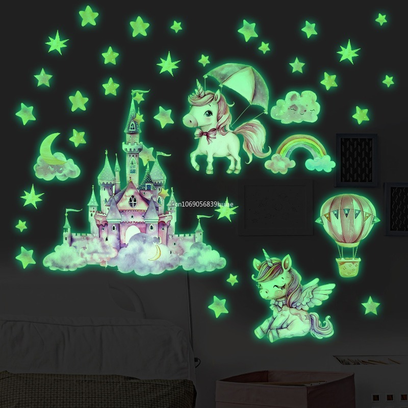 Unicorn Stars Luminous Wall St - Pvc Panel Background ulasan dan harga