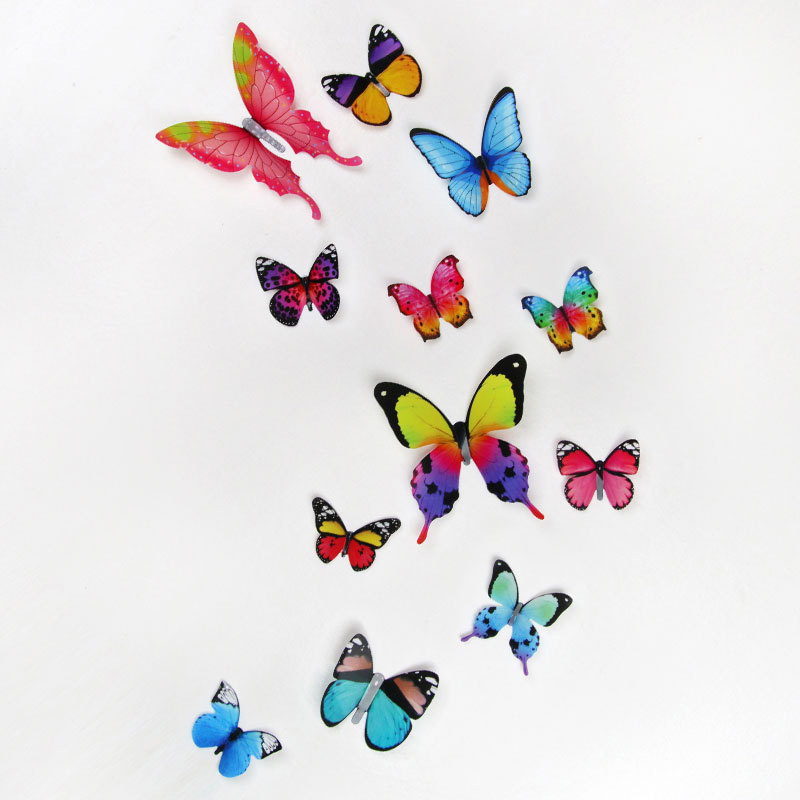 12Pcs 3D Butterfly Wall Sticke - Pvc Panel Background ulasan dan harga