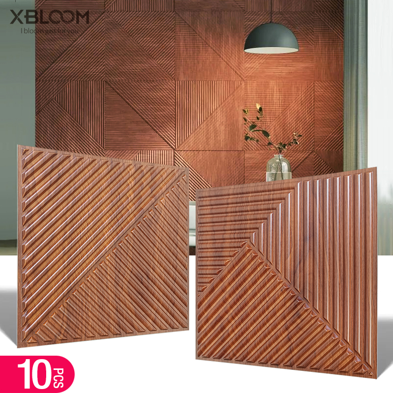 10pcs 30x30cm 3D Art Wall Pane - Pvc Panel Background ulasan dan harga