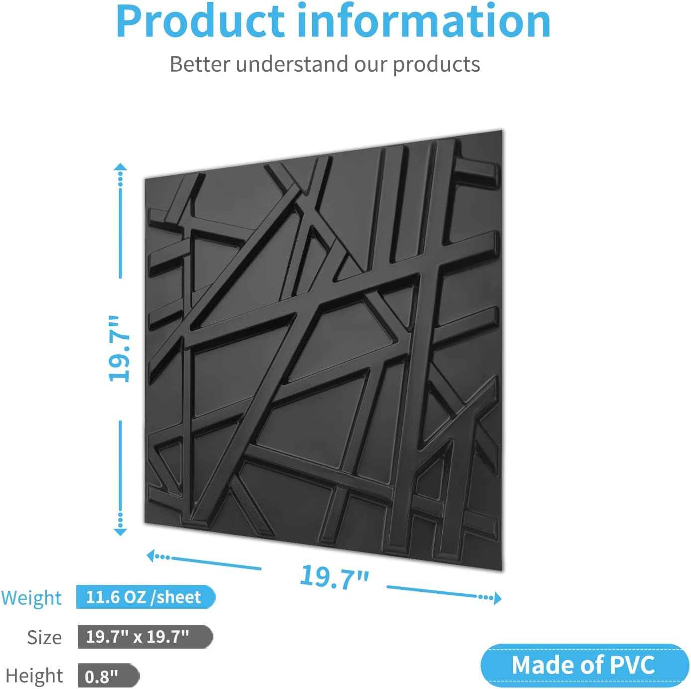 19.7x19.7in PVC Wall Panel Str - Pvc Panel Background ulasan dan harga