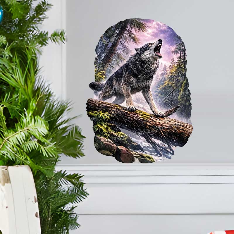 Wild Timberwolves Pattern Wall - Pvc Panel Background ulasan dan harga
