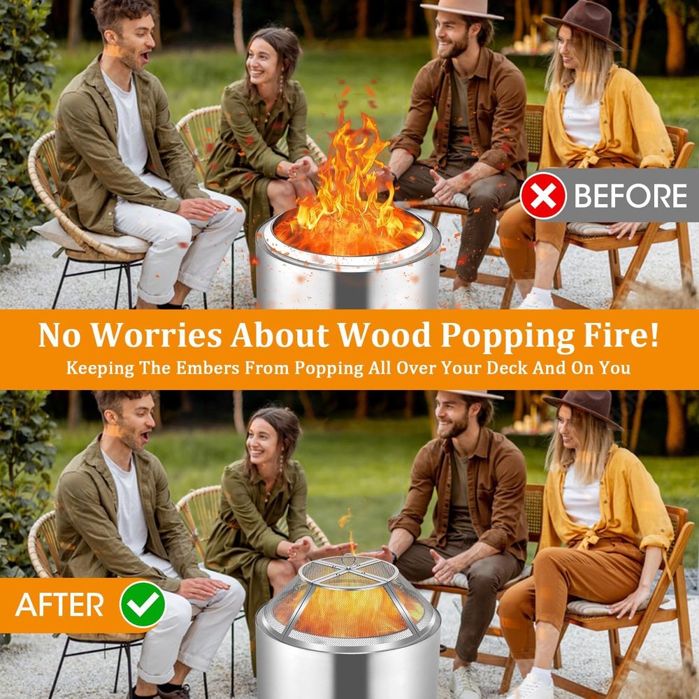 19.5 Stainless Steel Fire Pit  - Screen Top Mesh ulasan dan harga